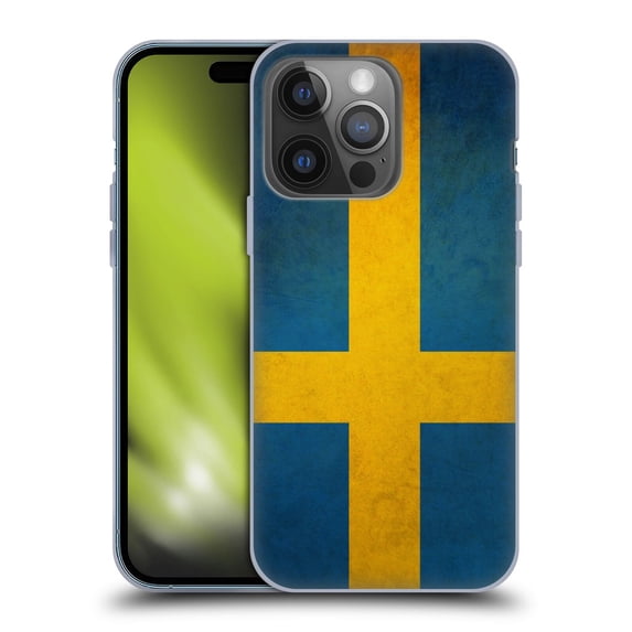 Head Case Designs Vintage Flags Sweden Swedish Sverige Flag Soft Gel Case Compatible with Apple iPhone 14 Pro