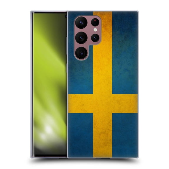 Head Case Designs Vintage Flags Sweden Swedish Sverige Flag Soft Gel Case Compatible with Samsung Galaxy S22 Ultra 5G