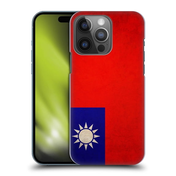 Head Case Designs Vintage Flags Taiwan Taiwanese Hard Back Case Compatible with Apple iPhone 14 Pro
