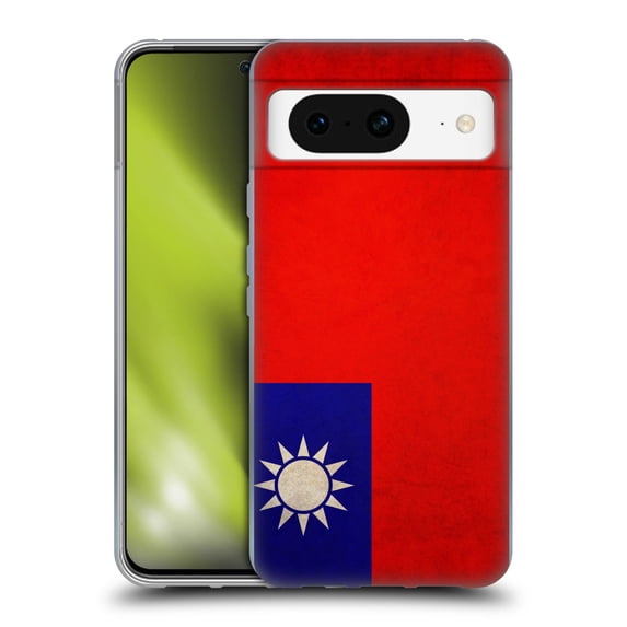 Head Case Designs Vintage Flags Taiwan Taiwanese Soft Gel Case Compatible with Google Pixel 8