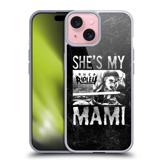 Head Case Designs WWE Rhea Ripley She's My Mami Soft Gel Case for Apple iPhone 15
