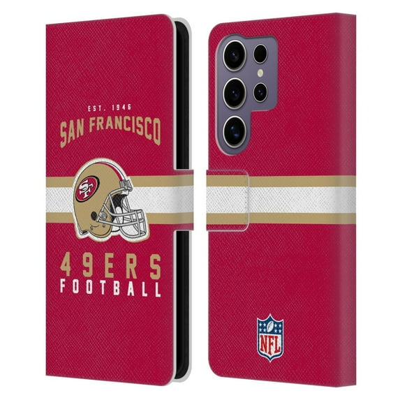 Head Case Designs NFL San Francisco 49ers Graphics Helmet Typography Leather Book Wallet Case Cover For Samsung Galaxy S25 Ultra