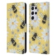 thumbnail image 1 of Head Case Designs Watercolour Insects Bees Leather Book Wallet Case Cover Compatible with Samsung Galaxy S21 Ultra 5G, 1 of 6