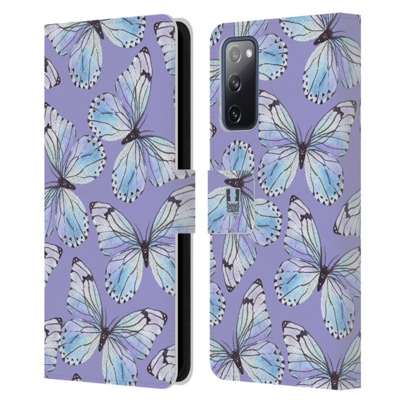 Head Case Designs Watercolour Insects Butterflies Leather Book Wallet Case Cover Compatible with Samsung Galaxy S20 FE / 5G