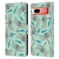 thumbnail image 1 of Head Case Designs Watercolour Insects Dragonflies Leather Book Wallet Case Cover Compatible with Google Pixel 7a, 1 of 6