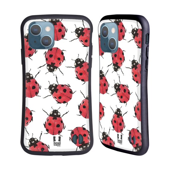 Head Case Designs Watercolour Insects Ladybugs Hybrid Case Compatible with Apple iPhone 13