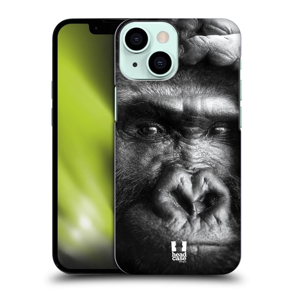 Head Case Designs Wildlife Black And White Gorilla Hard Back Case Compatible with Apple iPhone 13 Mini