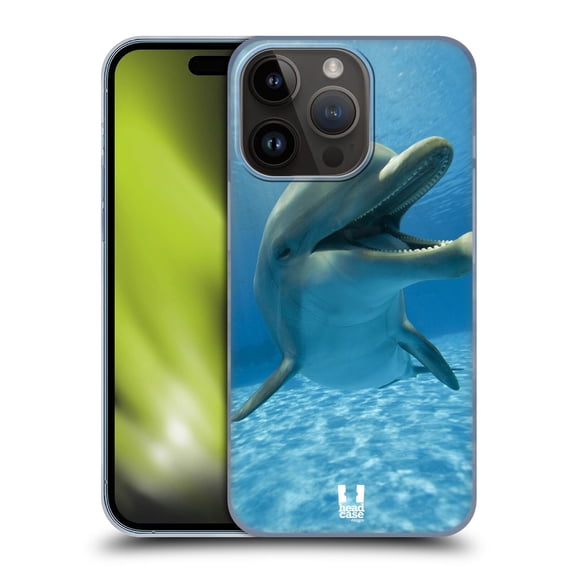 Head Case Designs Wildlife Close-Up Dolphin Hard Back Case Compatible with Apple iPhone 15 Pro
