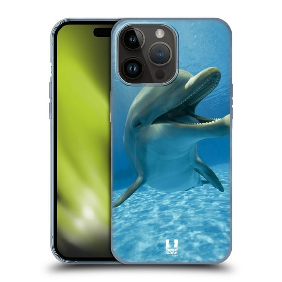 Head Case Designs Wildlife Close-Up Dolphin Soft Gel Case Compatible with Apple iPhone 15 Pro Max
