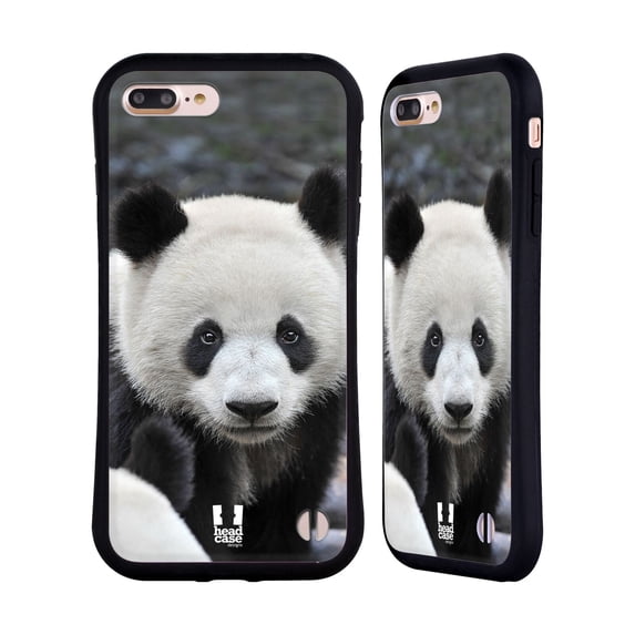 Head Case Designs Wildlife Close-Up Panda Hybrid Case Compatible with Apple iPhone 7 Plus / iPhone 8 Plus