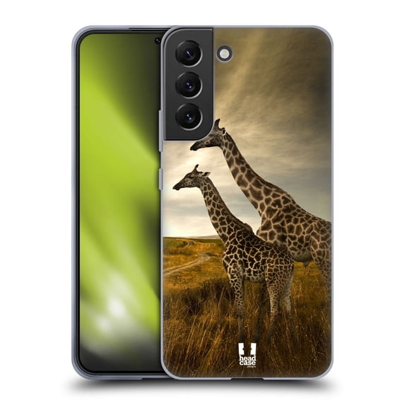 Head Case Designs Wildlife Giraffe Couple And Landscape Soft Gel Case Compatible with Samsung Galaxy S22+ 5G