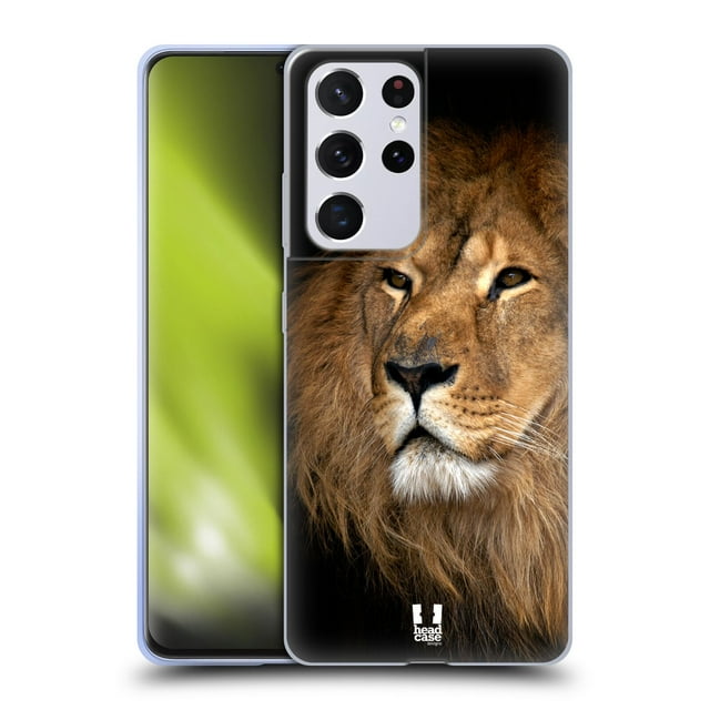 Head Case Designs Wildlife Lion Soft Gel Case Compatible with Samsung Galaxy S21 Ultra 5G