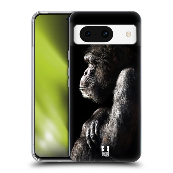Head Case Designs Wildlife Male Chimpanzee Soft Gel Case Compatible with Google Pixel 8