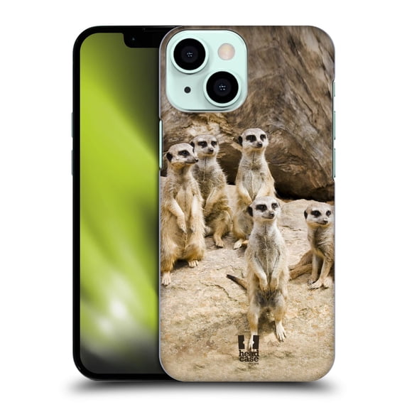 Head Case Designs Wildlife Meerkat Troop On Alert Hard Back Case Compatible with Apple iPhone 13 Mini