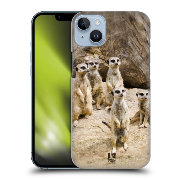 Head Case Designs Wildlife Meerkat Troop On Alert Hard Back Case Compatible with Apple iPhone 14 Plus