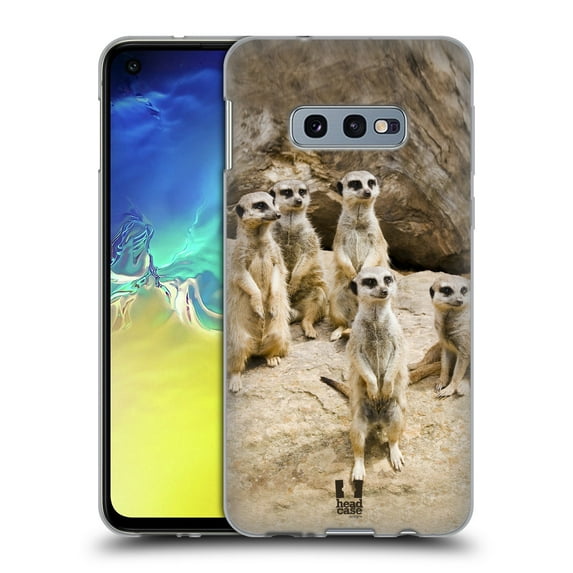 Head Case Designs Wildlife Meerkat Troop On Alert Soft Gel Case Compatible with Samsung Galaxy S10e