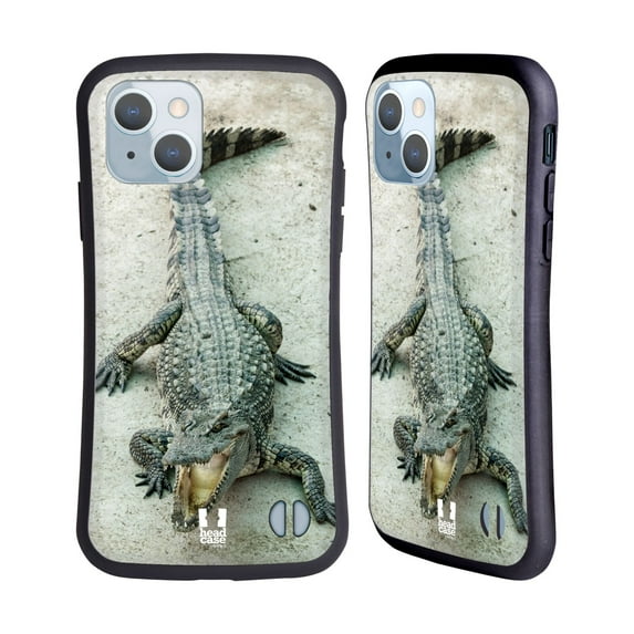 Head Case Designs Wildlife Open-Mouthed Crocodile Hybrid Case Compatible with Apple iPhone 14