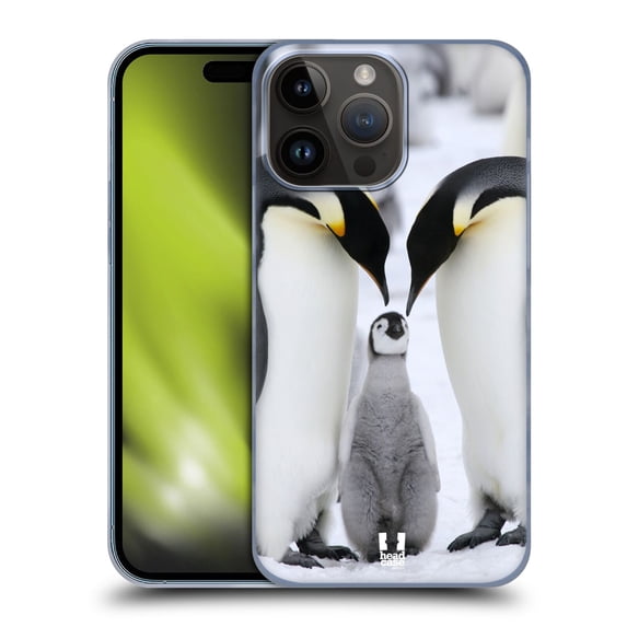 Head Case Designs Wildlife Penguin Family On Ice Hard Back Case Compatible with Apple iPhone 15 Pro Max