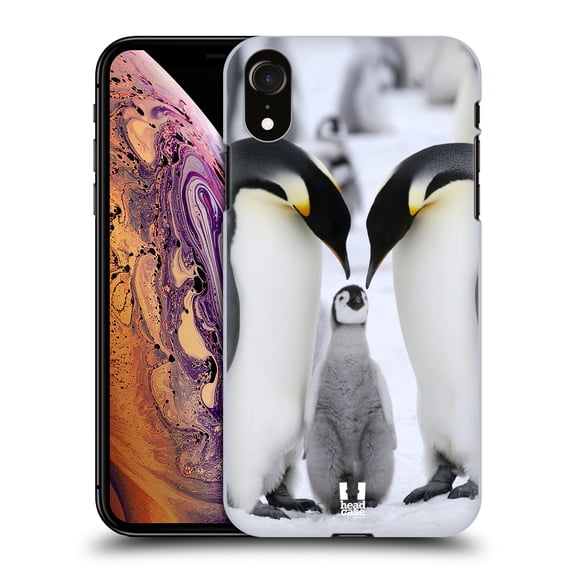 Head Case Designs Wildlife Penguin Family On Ice Hard Back Case Compatible with Apple iPhone XR