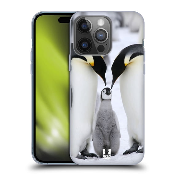Head Case Designs Wildlife Penguin Family On Ice Soft Gel Case Compatible with Apple iPhone 14 Pro