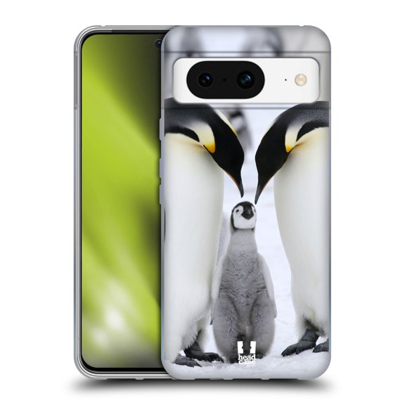 Head Case Designs Wildlife Penguin Family On Ice Soft Gel Case Compatible with Google Pixel 8