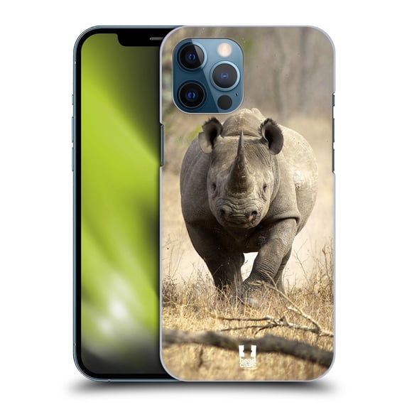 Head Case Designs Wildlife Running Black Rhino Hard Back Case Compatible with Apple iPhone 12 Pro Max
