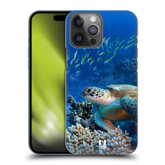 Head Case Designs Wildlife Sea Turtle Sitting On Coral Reef Hard Back Case Compatible with Apple iPhone 14 Pro Max
