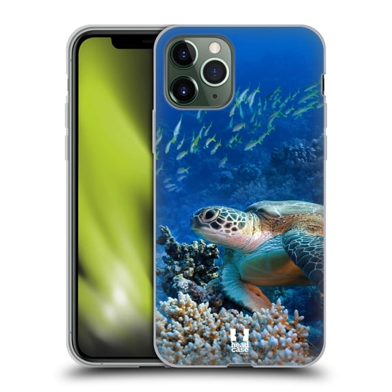 Head Case Designs Wildlife Sea Turtle Sitting On Coral Reef Soft Gel Case Compatible with Apple iPhone 11 Pro