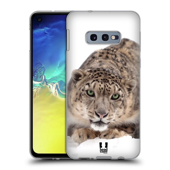 Head Case Designs Wildlife Snow Leopard On Ice Soft Gel Case Compatible with Samsung Galaxy S10e