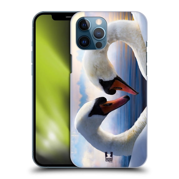 Head Case Designs Wildlife Swans In Love Hard Back Case Compatible with Apple iPhone 12 Pro Max