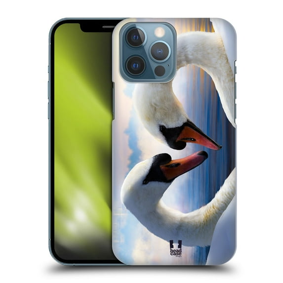 Head Case Designs Wildlife Swans In Love Hard Back Case Compatible with Apple iPhone 13 Pro Max