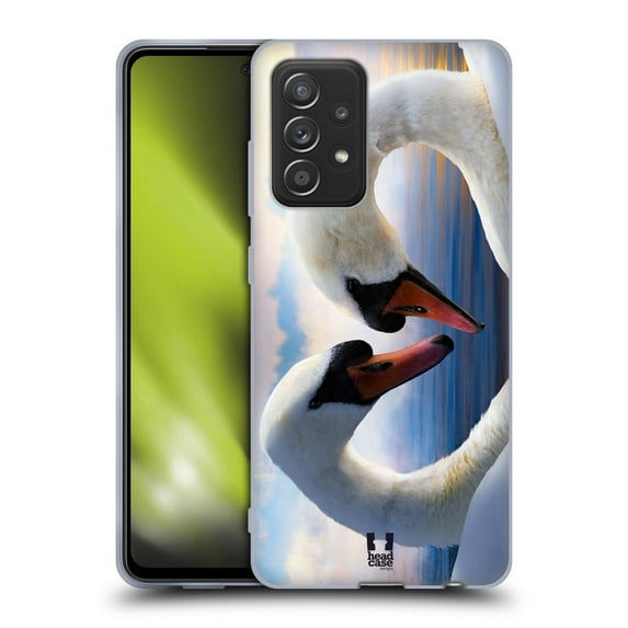 Head Case Designs Wildlife Swans In Love Soft Gel Case Compatible with Samsung Galaxy A52 / A52s / 5G (2021)