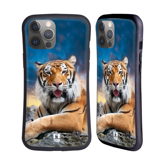 Head Case Designs Wildlife Tiger Sky Background Hybrid Case Compatible with Apple iPhone 14 Pro Max