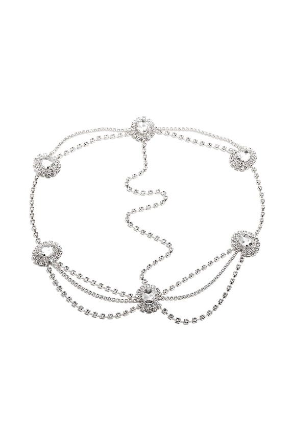 Head Chain Rhinestones Layered Jewelry Boho Glamorous Fashion for Party Prom