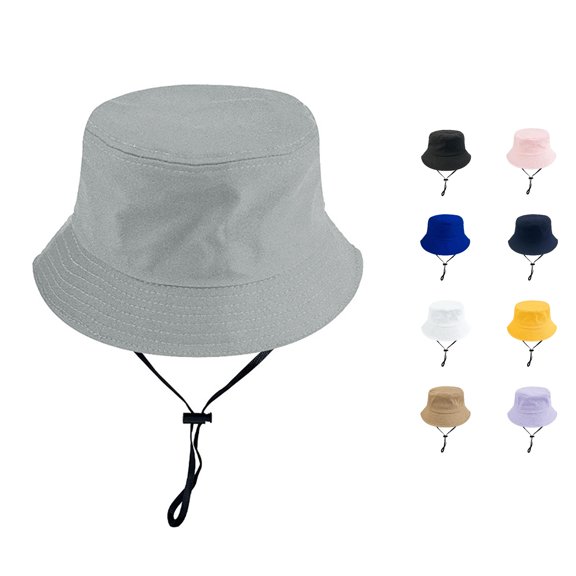 Head Circumference Children's Fisherman Hat Solid Color Light Plate Basin Hat Adjustable Pure Children's Hat for Both Boys and Girls Hiking Kids Gear 2-6 Years