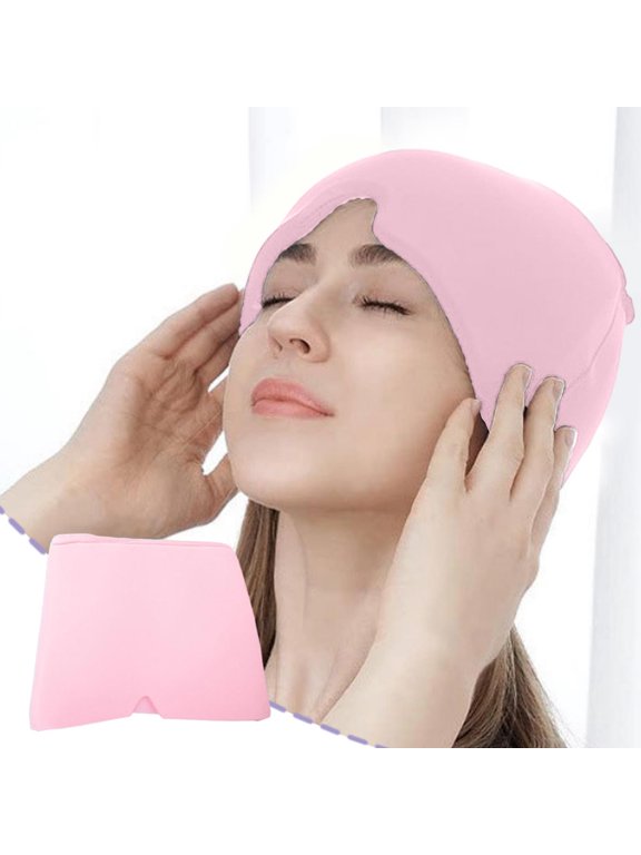Head Cold Hot Compress Gel Face Mask, Post Surgery Care Ice Cap, Adjustable Full Coverage Mask for Headache Relief Reusable Therapy Pack