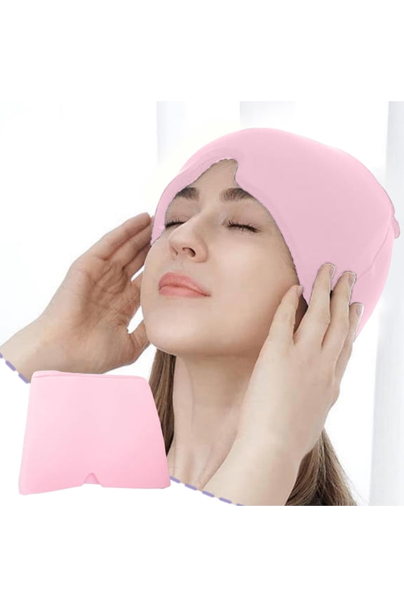 Head Cold Hot Compress Gel Face Mask, Post Surgery Care Ice Cap, Adjustable Full Coverage Mask for Headache Relief Reusable Therapy Pack