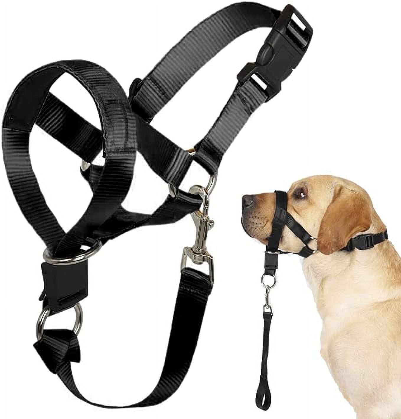 Head Collar with Safety Link, Soft Padded Halter to Prevent Dog Pulling