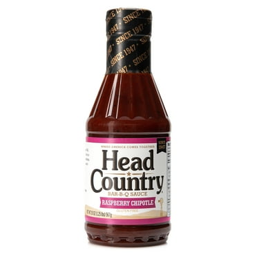 (3 pack) Head Country Bar-B-Q Raspberry Chipotle Sauce, Gluten Free, 20 oz, 1 Pack