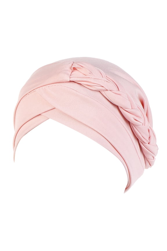 Head Coverings for Women! Yigetop Women Solid Plait india Hat Muslim Ruffle Cancer Chemo Beanie Turban Wrap Cap Hijab Scarf for Women Pink One Size