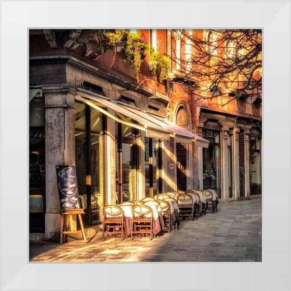 Head, Danny 12x12 White Modern Wood Framed Museum Art Print Titled - Sidewalk Café