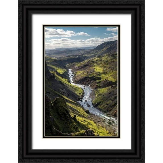 Head, Danny 13x18 Black Ornate Wood Framed with Double Matting Museum Art Print Titled - Beyond the Falls