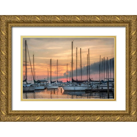 Head, Danny 14x11 Gold Ornate Wood Framed with Double Matting Museum Art Print Titled - Five Until Sun Up