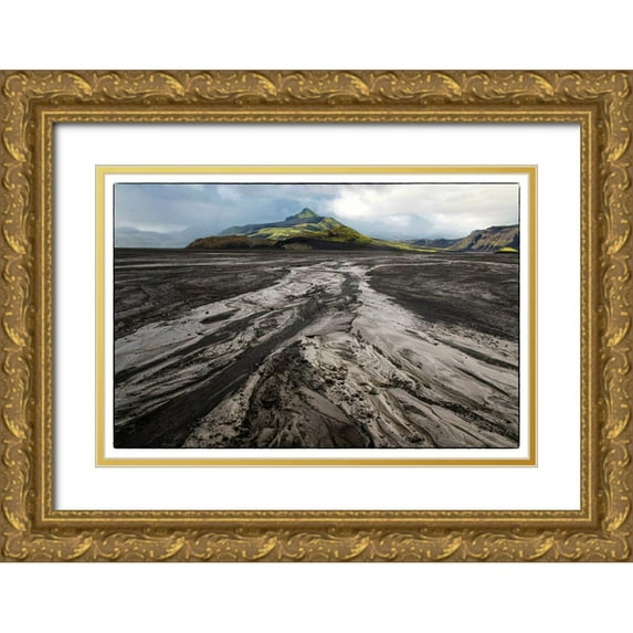 Head, Danny 14x11 Gold Ornate Wood Framed with Double Matting Museum Art Print Titled - Stream Patterns II