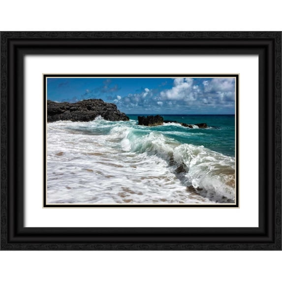 Head, Danny 24x17 Black Ornate Wood Framed with Double Matting Museum Art Print Titled - Breaking Waves
