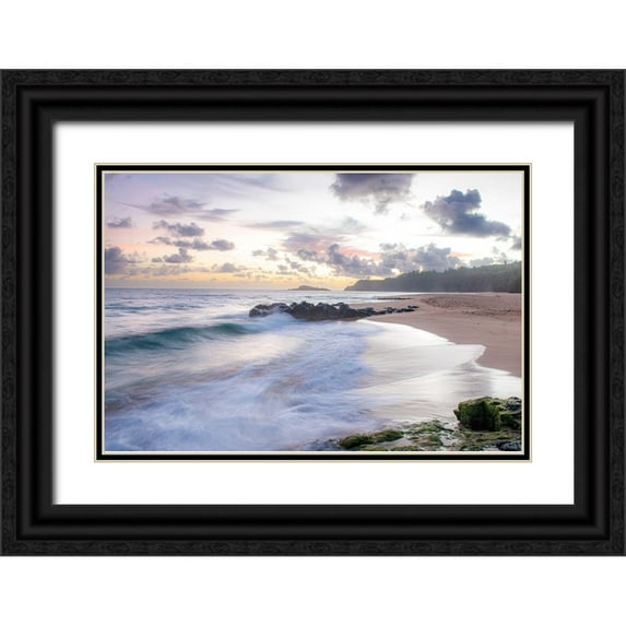 Head, Danny 24x17 Black Ornate Wood Framed with Double Matting Museum Art Print Titled - Secret Beach I
