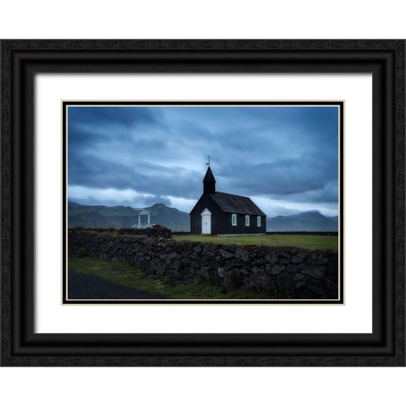 Head, Danny 24x18 Black Ornate Wood Framed with Double Matting Museum Art Print Titled - Black Church II