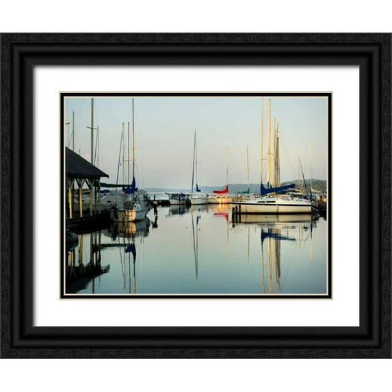 Head, Danny 24x19 Black Ornate Wood Framed with Double Matting Museum Art Print Titled - Marina Sundown I