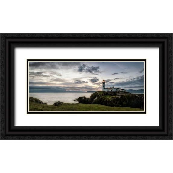 Head, Danny 32x16 Black Ornate Wood Framed with Double Matting Museum Art Print Titled - Lighthouse Panorama