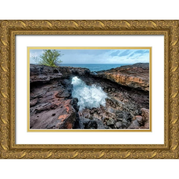 Head, Danny 32x23 Gold Ornate Wood Framed with Double Matting Museum Art Print Titled - Arch Rock I
